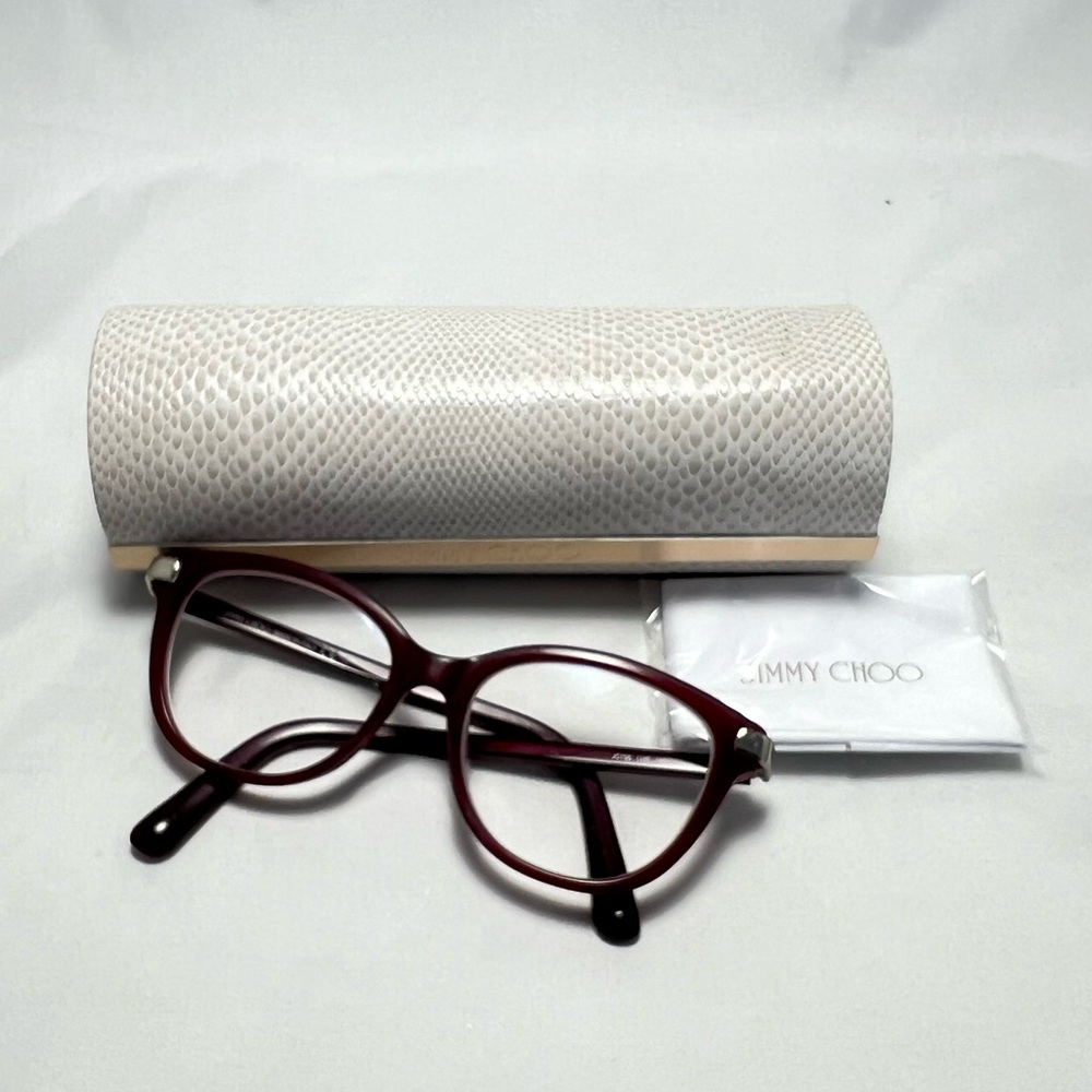 Jimmy Choo Red Square Eyeglasses - Frames Only - Picture 1 of 12